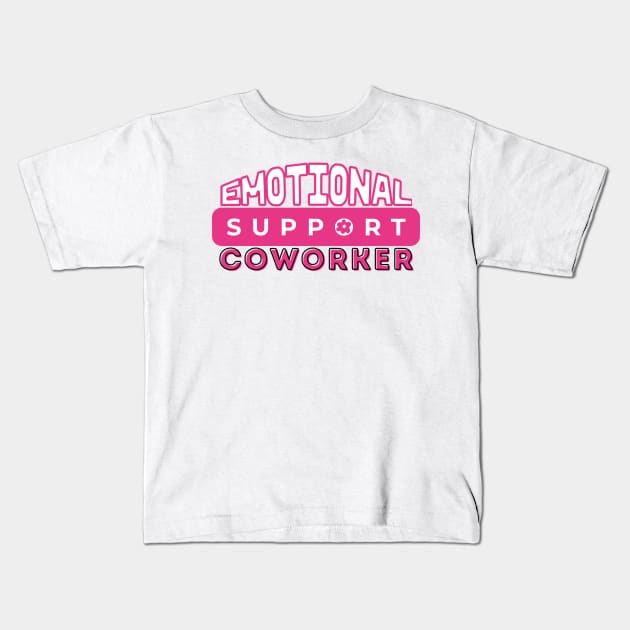 Emotional Support Coworker Pink flower Kids T-Shirt by ZenNature